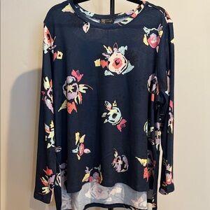 DG2 Lola Navy Floral Long Sleeve Top